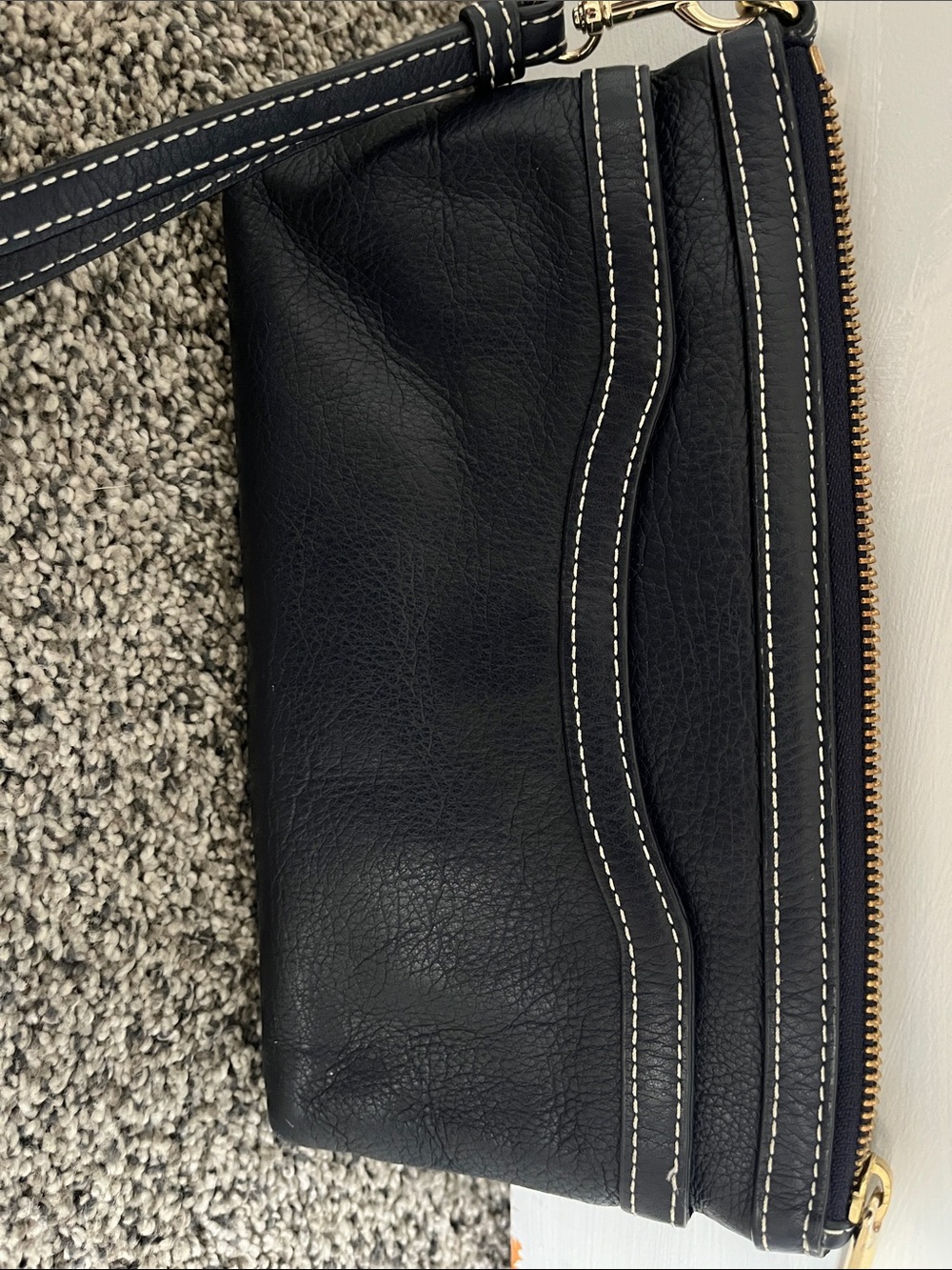 Classic Black Leather Wristlet Clutch - Men Bags